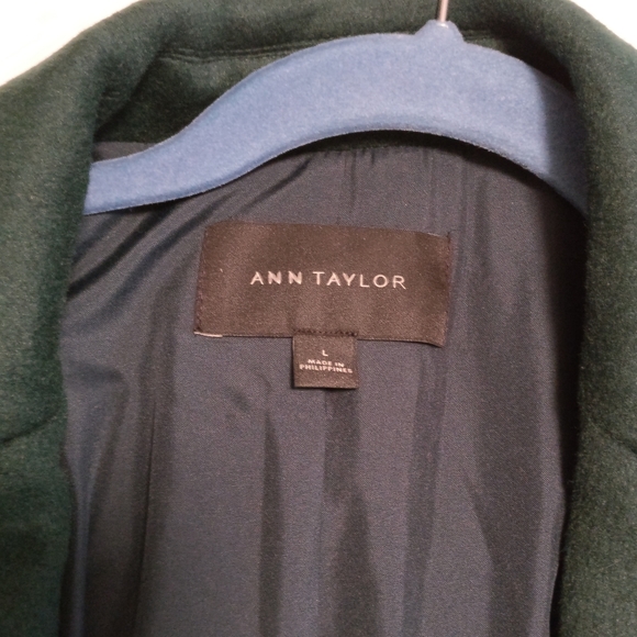 Ann Taylor Belted Chesterfield Coat in Emerald Forest - Picture 2 of 5